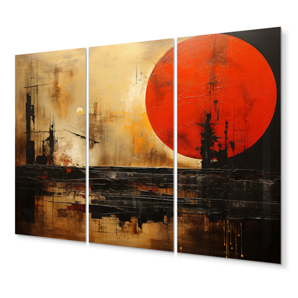 DesignArt China Art Dynastic Echoes I Chinese Metal Wall Art Set